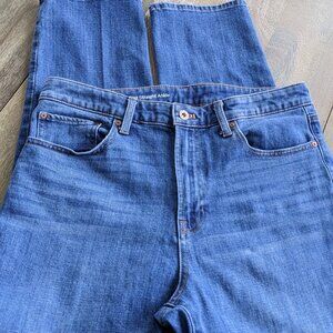 Talbots Flawless Medium Wash High-Waist Straight Ankle Denim Blue Jeans, Size 12